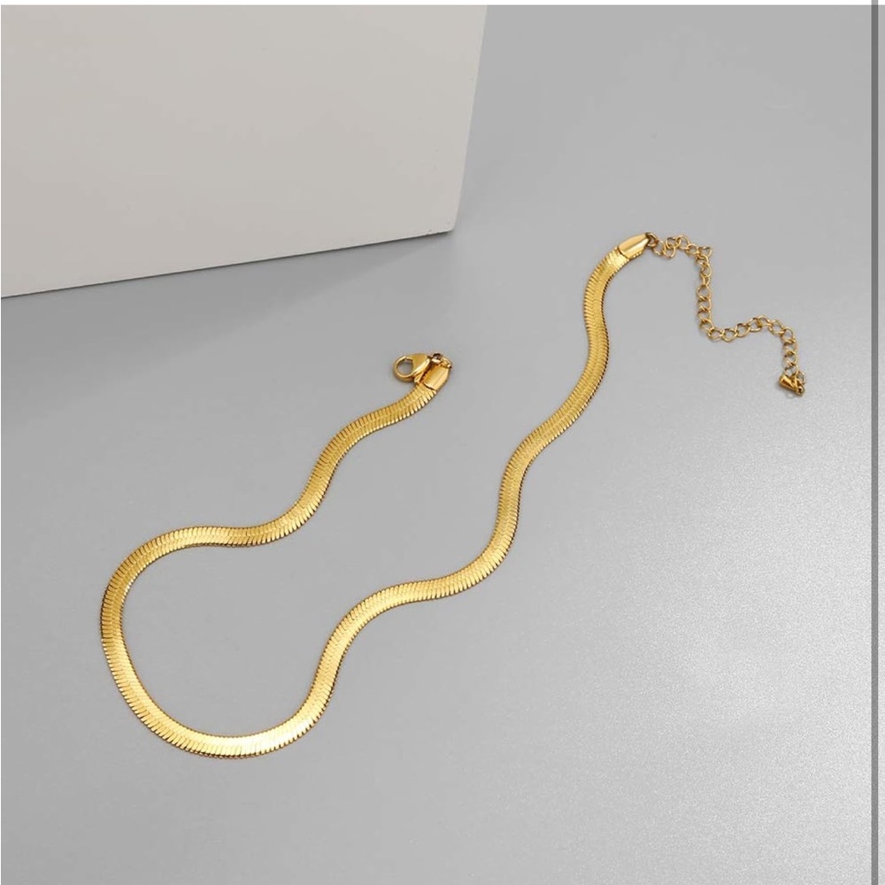 Gold Stainless Steel Snake Choker Necklace